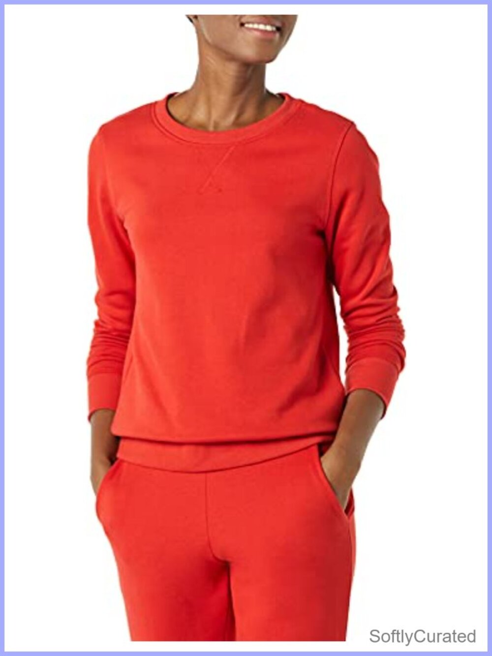 Fleece Crewneck Long Sleeve Pullover Sweatshirt Regular Fit Cozy Brushed Back